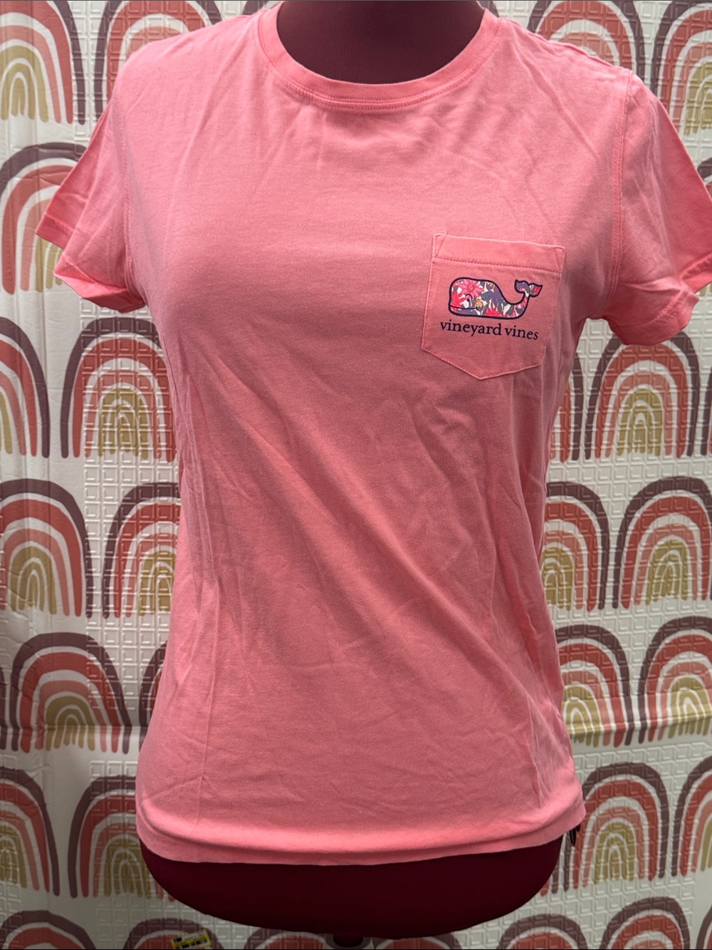Vineyard Vines Coral Pink Pocket Tee